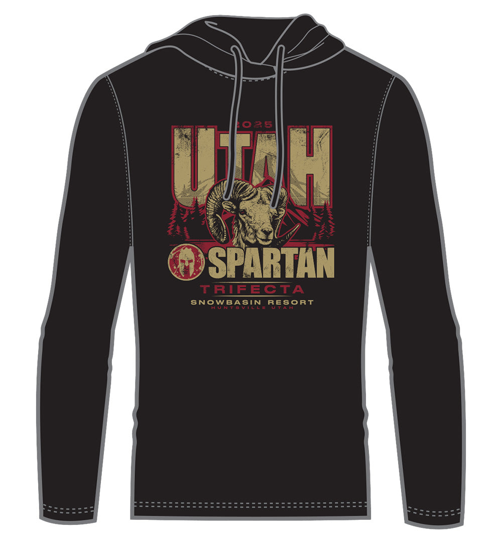 SPARTAN 2025 Utah LS Hooded Venue Tee