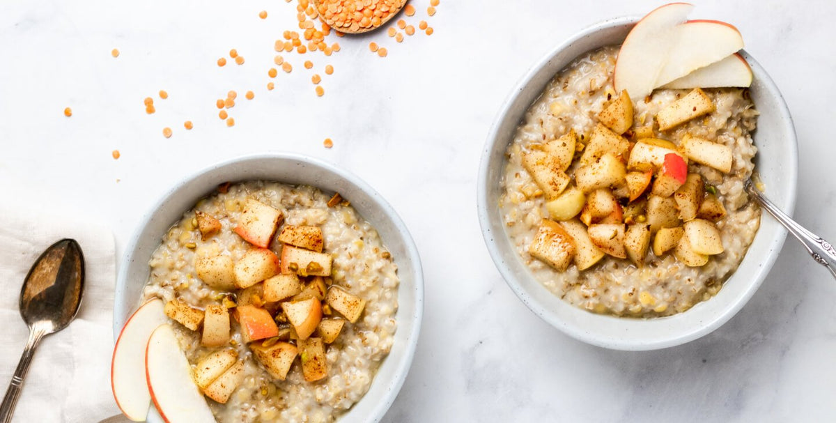 Lentils and Oats with Warm Apples