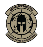 SPARTAN Greatness Demands Sacrifice Vinyl Sticker