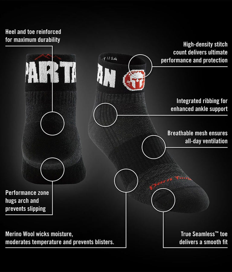 Darn Tough SPARTAN Darn Tough 1/4 Cushion Trifecta Sock - Women's Black S
